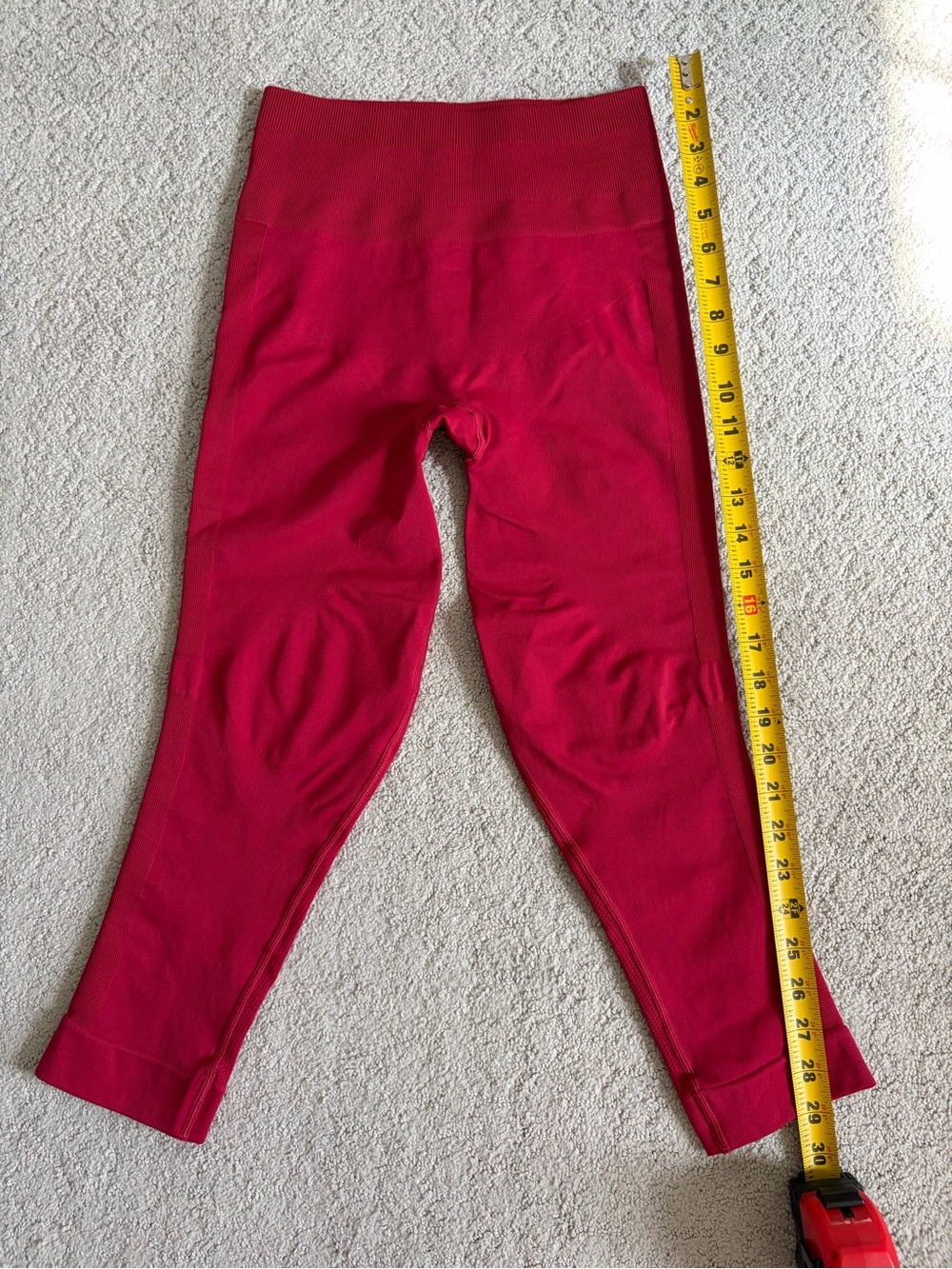 Lululemon Ebb To Street Crop Leggings Red Seamless Yoga Pants size 8